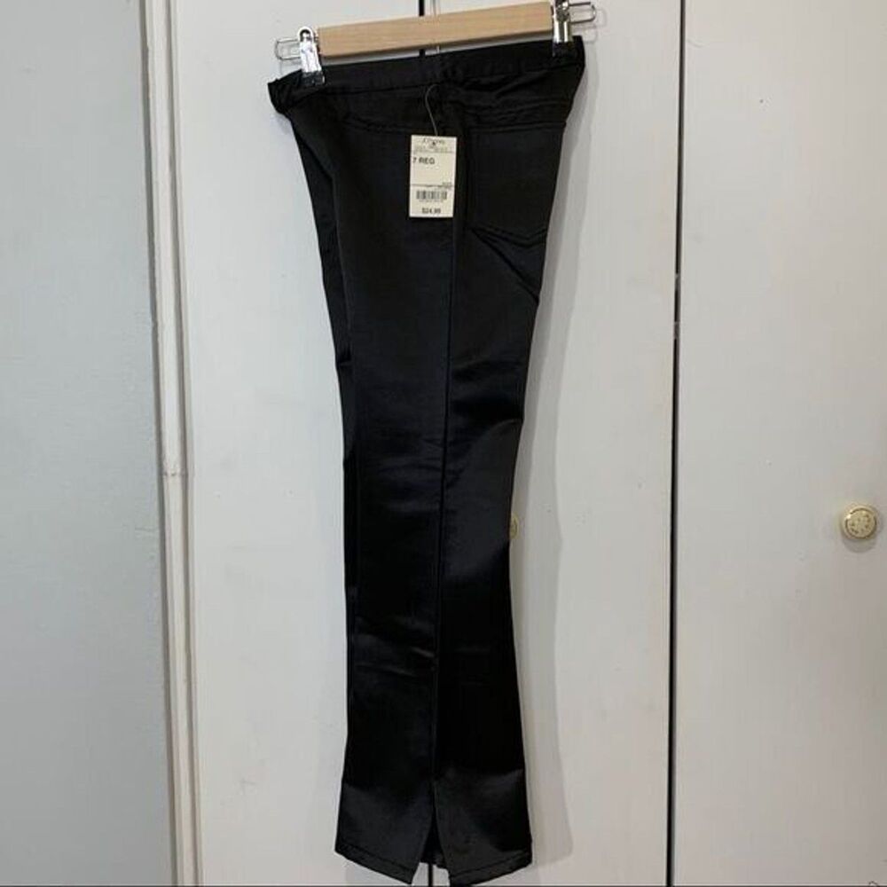 Girls Black Satined Flare Pants Size 7 Arizona Jeans co NWT - Picture 9 of 15